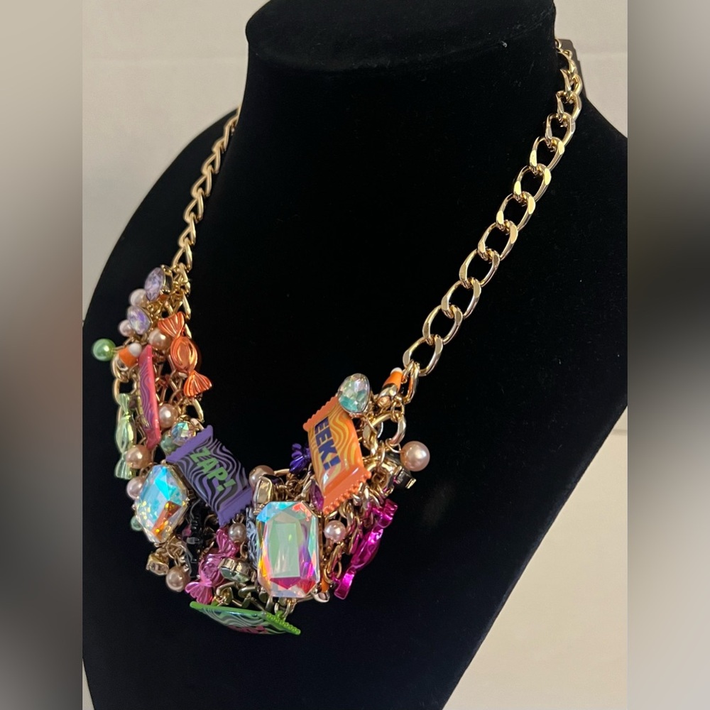 Betsey Johnson Gold Necklace with Multicolor Candy Charms - Picture 5 of 16